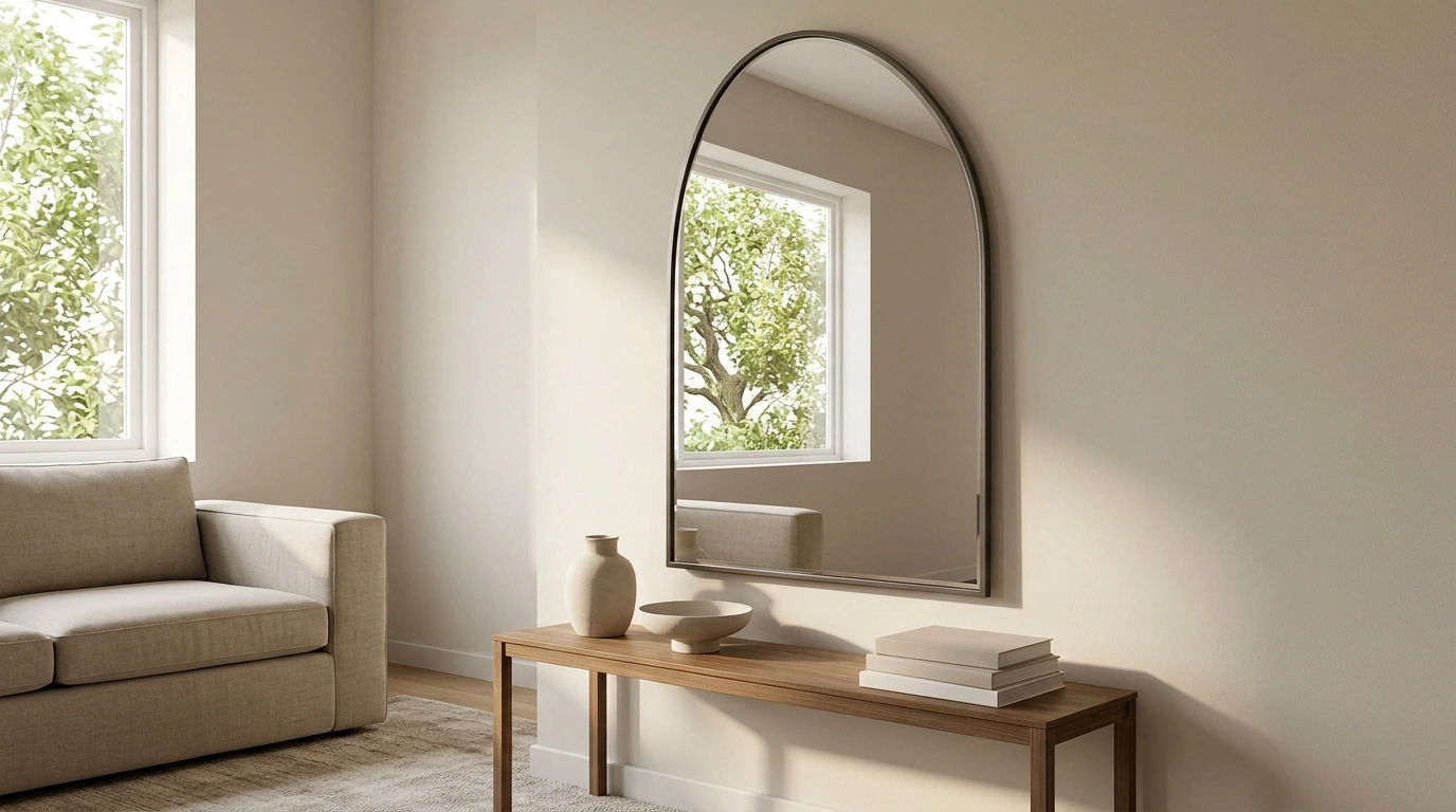 40x28 Arched Wall Mirror: Brighten Living Rooms & Bedrooms