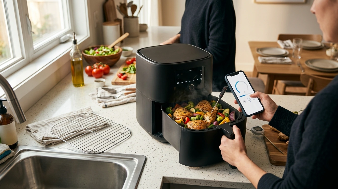 Smart 4-Qt Air Fryer: 7 Functions, App Control, Easy Clean